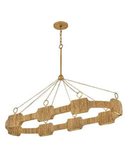 Raffi Large Linear LED Chandelier in Burnished Brass